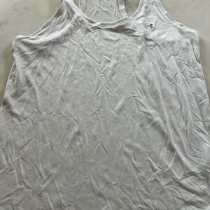 Under Armour White Sleeveless Relaxed Perforated Tank Top